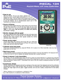 Thumbnail of document Data Sheet - 134 Pocket Size 4 - 20 mA Calibrator